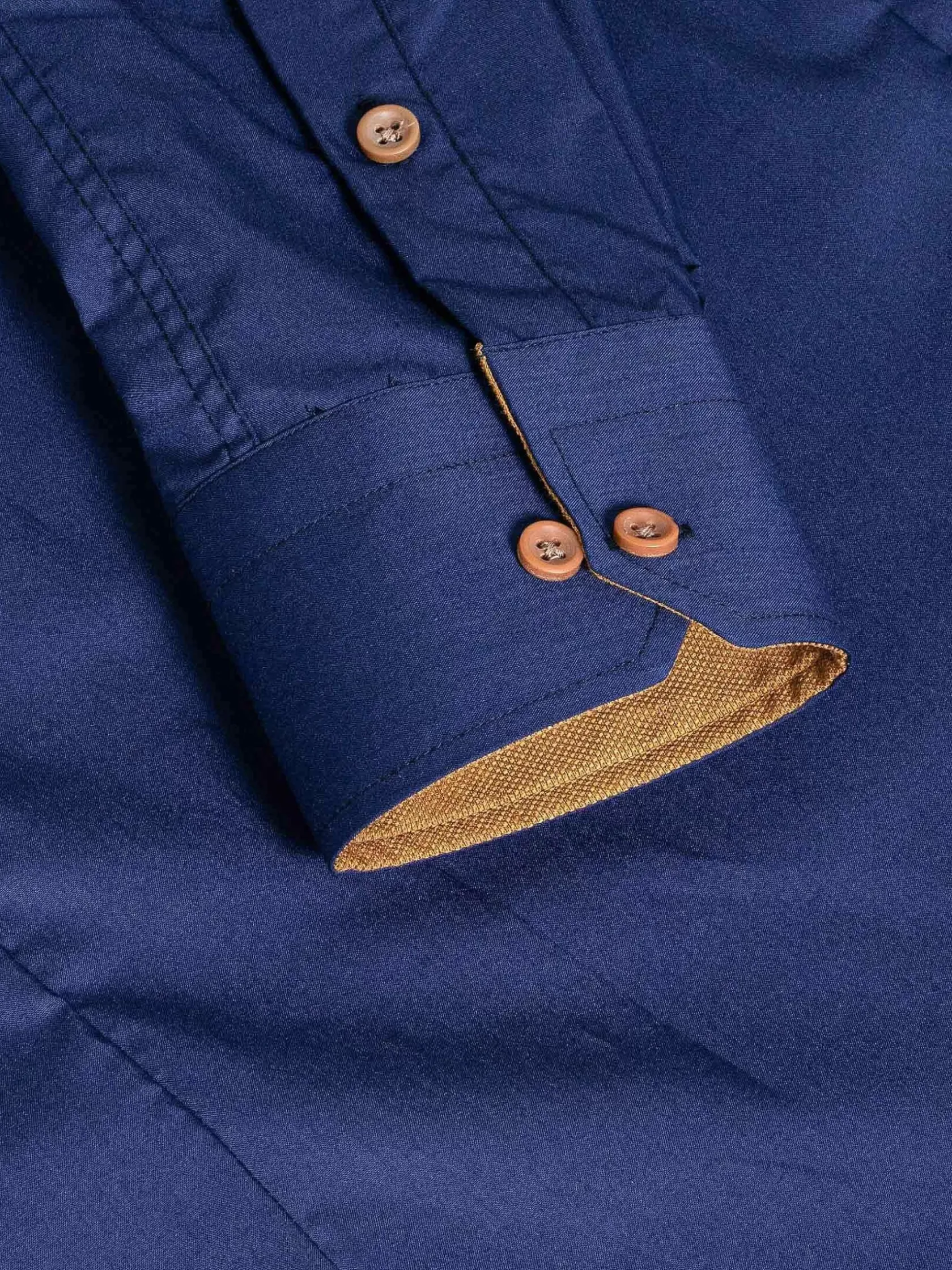 Wam Denim Overhemd Lange Mouwen|Ales Solid Structured Navy Overhemd Lange Mouw