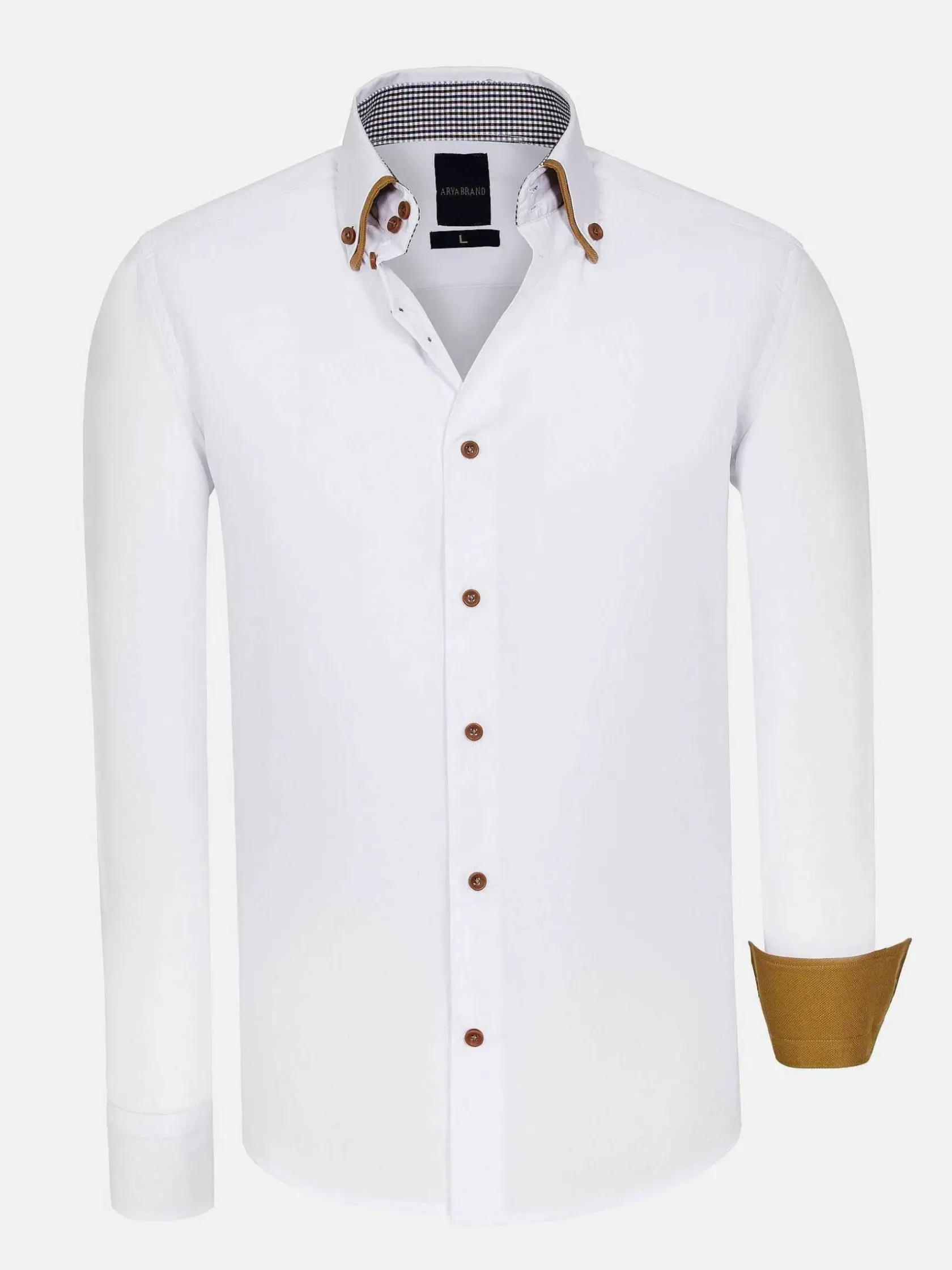 Wam Denim Overhemd Lange Mouwen|Ales Solid Structured White Overhemd Lange Mouw