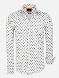 Wam Denim Overhemd Lange Mouwen|Alicante White Floral Print Overhemd Lange Mouw