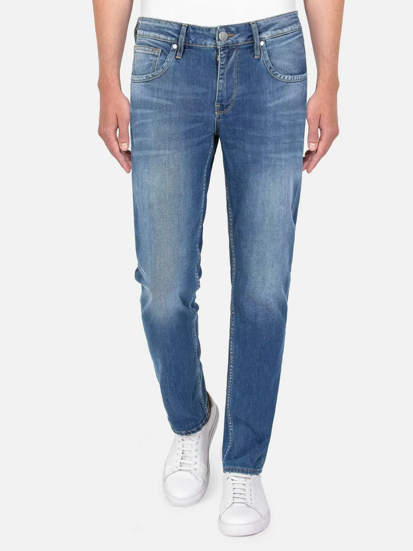 Wam Denim Jeans|Aluin Slim Fit Stone Wash Light Navy Jeans
