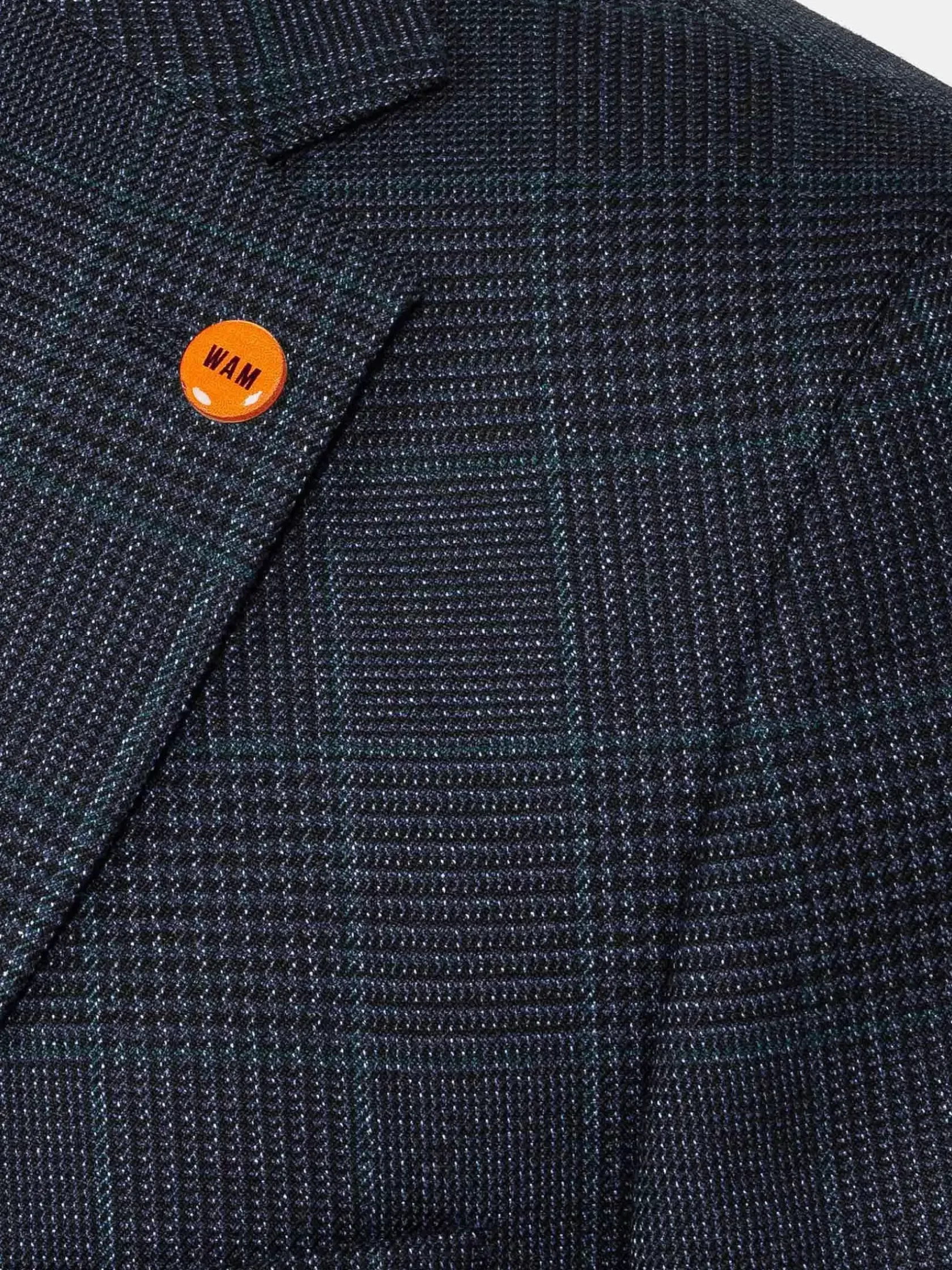 Wam Denim Colberts|Amalfi Glen Check Wide Lapel Navy Suit Colbert