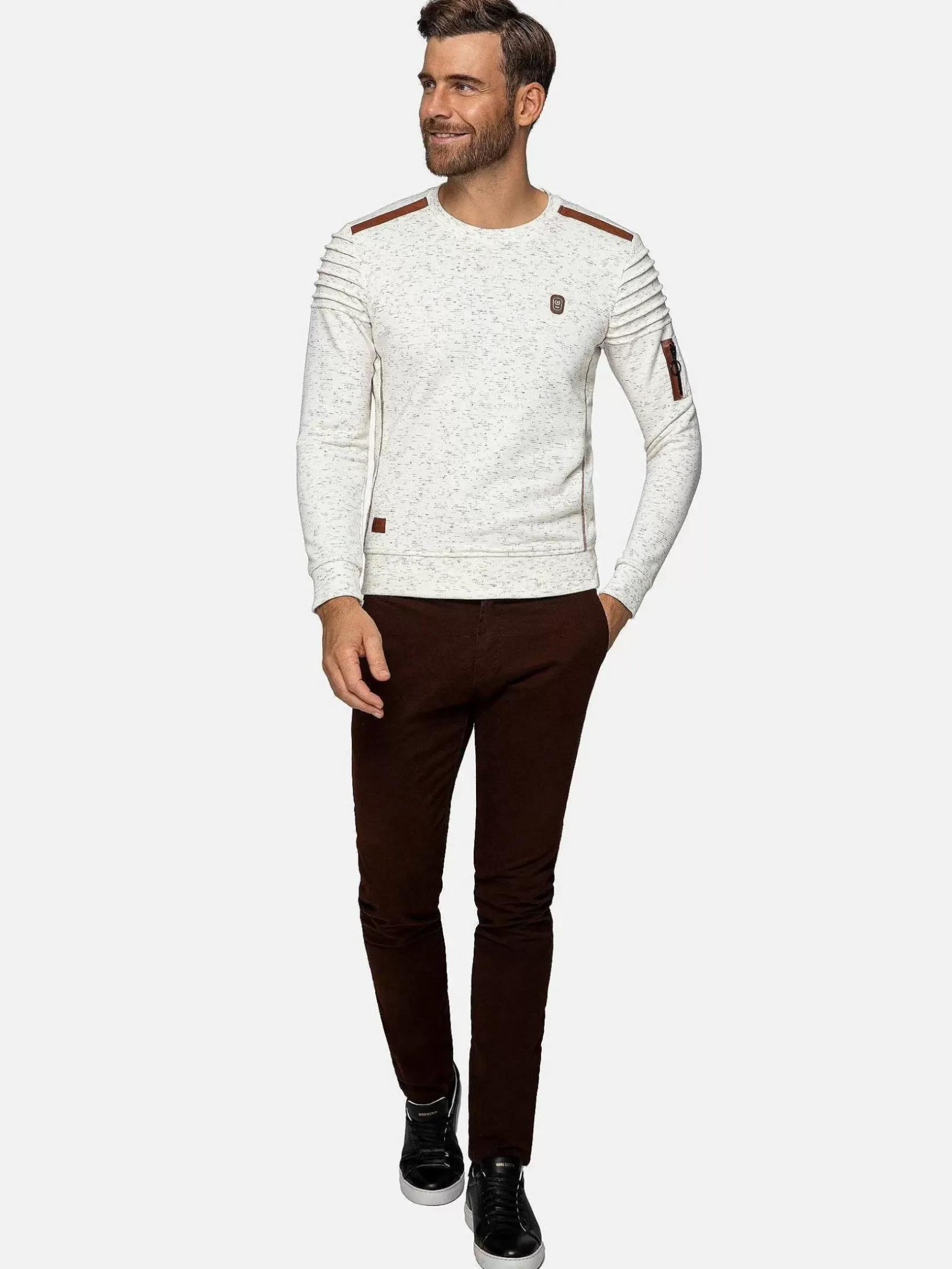 Wam Denim Sweaters|Anita Slim Fit Crew Neck Off-White Sweater