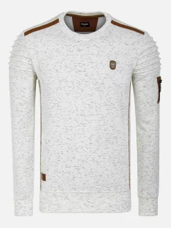 Wam Denim Sweaters|Anita Slim Fit Crew Neck Off-White Sweater