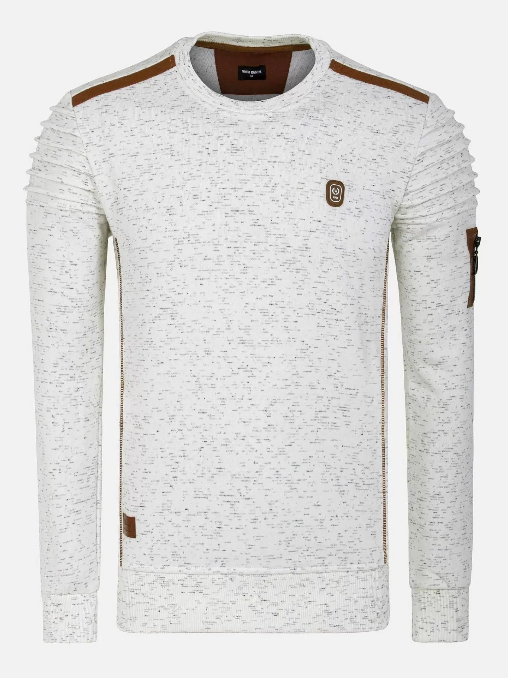 Wam Denim Sweaters|Anita Slim Fit Crew Neck Off-White Sweater