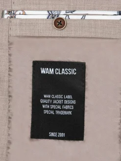 Wam Denim Colberts|Araya Peak Lapel Single Breast Beige Suit Blazer