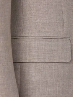 Wam Denim Colberts|Araya Peak Lapel Single Breast Beige Suit Blazer