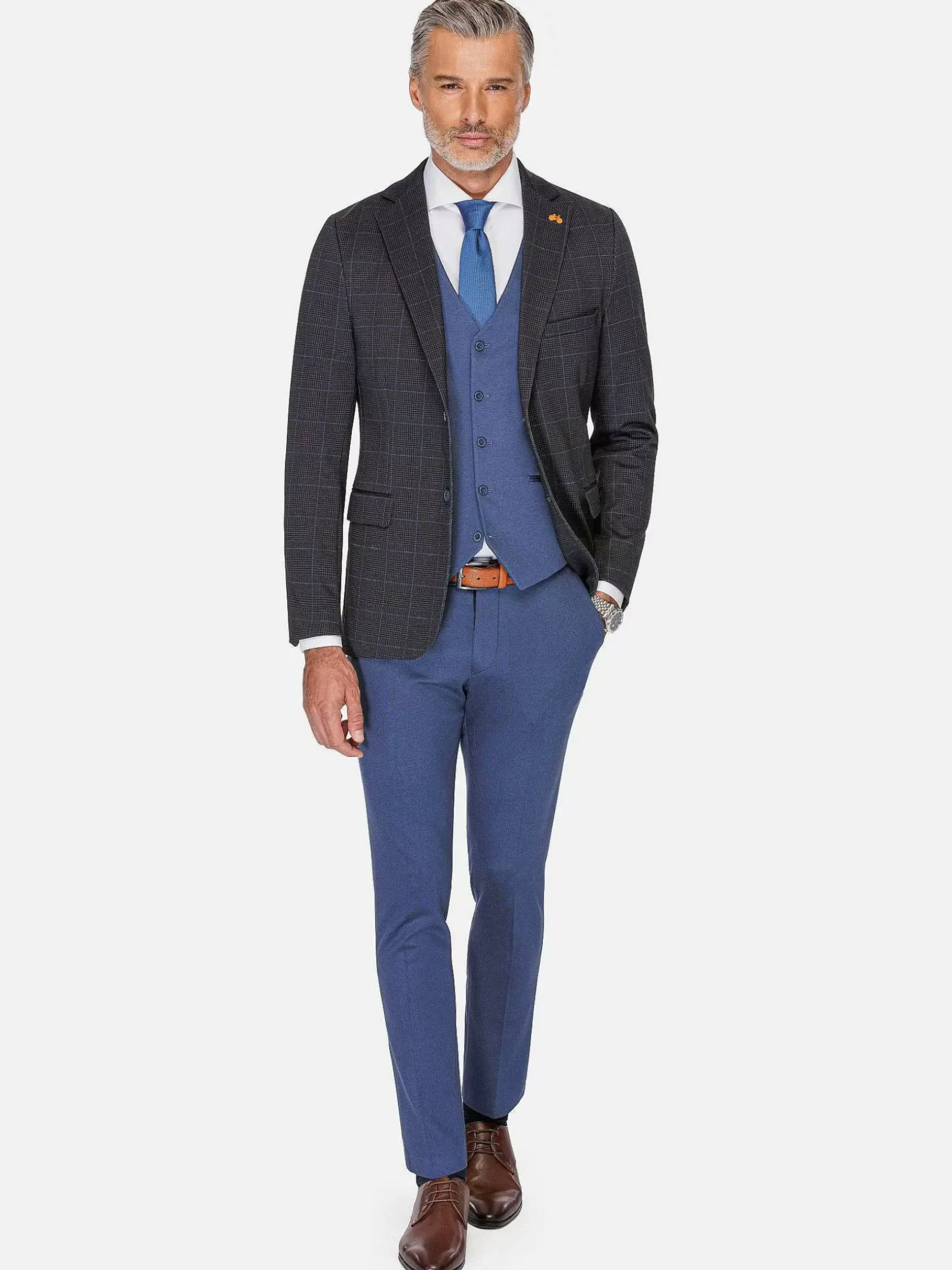Wam Denim Colberts|Archer Checkered Indigo Navy Colbert