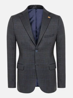 Wam Denim Colberts|Archer Checkered Indigo Navy Colbert