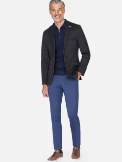 Wam Denim Pantalons|Archer Slim Fit Plain Indigo Navy Pantalon
