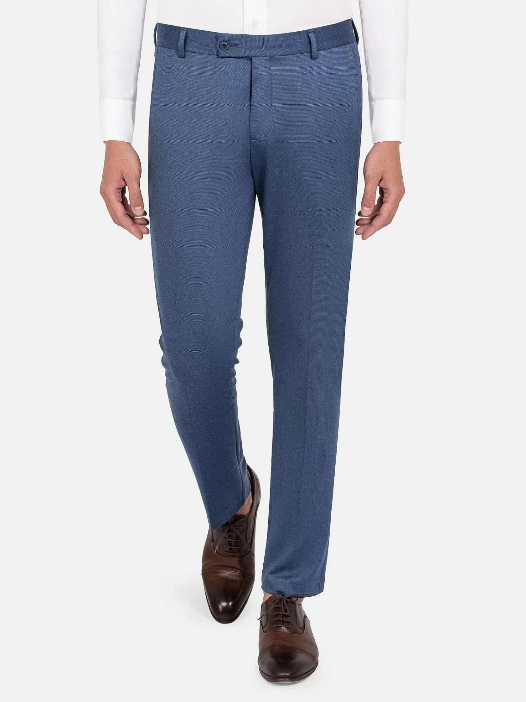 Wam Denim Pantalons|Archer Slim Fit Plain Indigo Navy Pantalon
