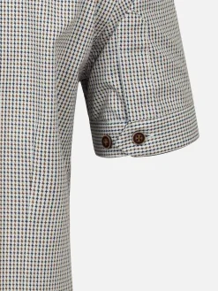 Wam Denim Overhemd Korte Mouwen|Asher Tailored Fit White Navy Overhemd