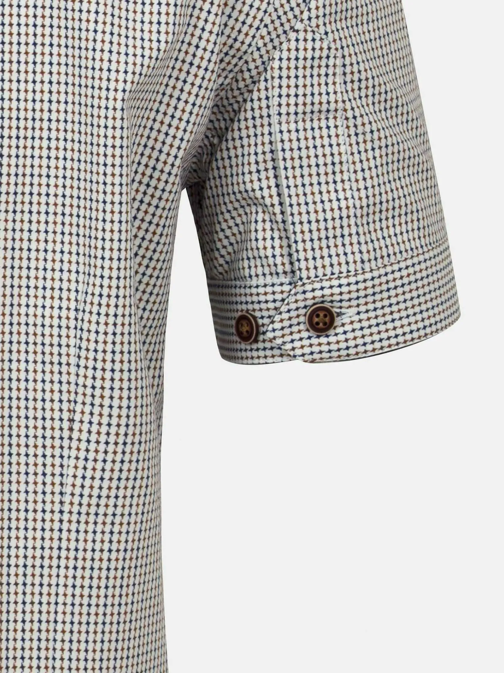 Wam Denim Overhemd Korte Mouwen|Asher Tailored Fit White Navy Overhemd