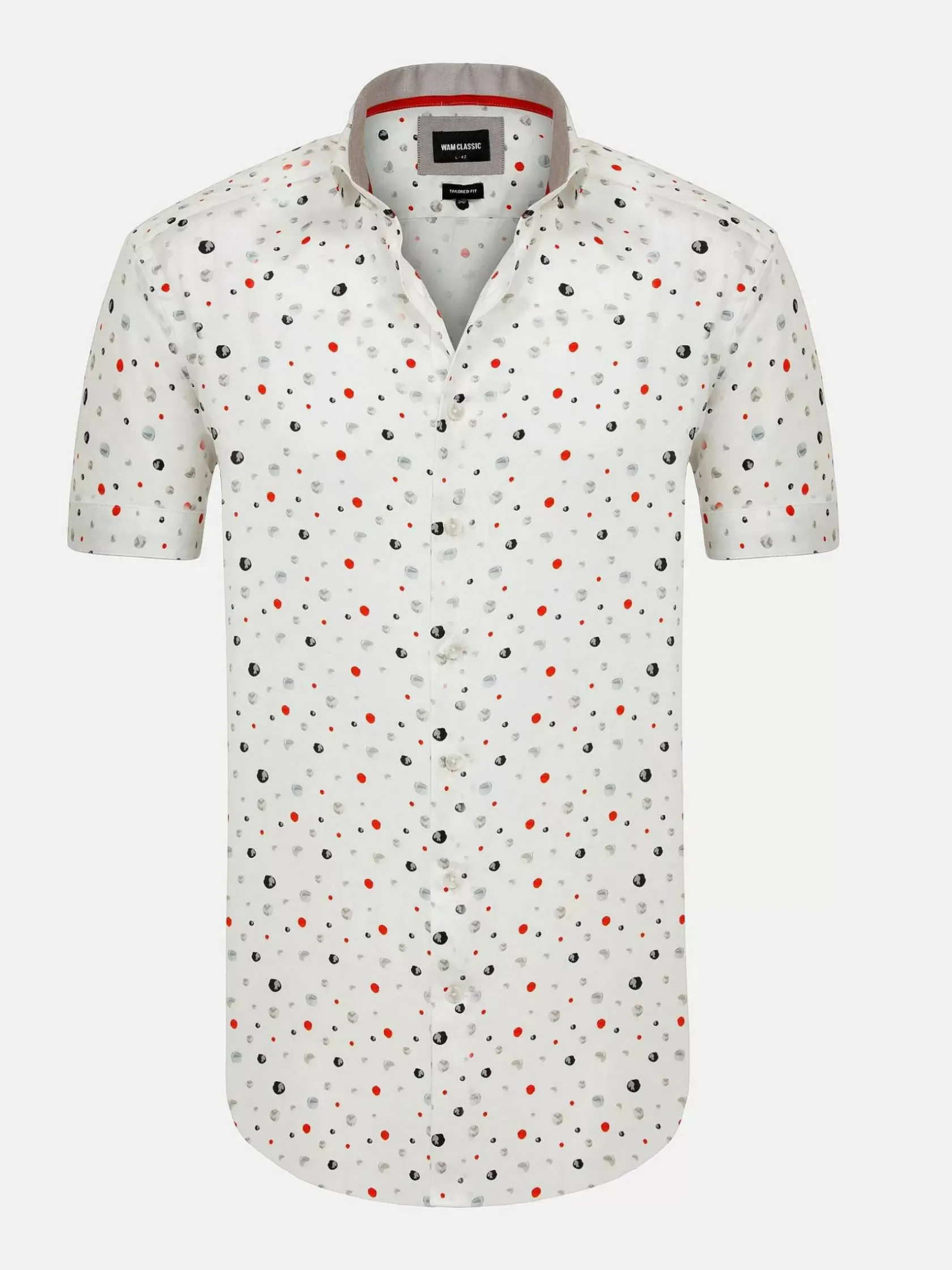 Wam Denim Overhemd Korte Mouwen|Asher Tailored Fit White Overhemd