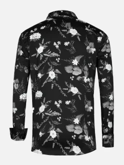 Wam Denim Overhemd Lange Mouwen|Astoria Floral Black Overhemd Lange Mouw