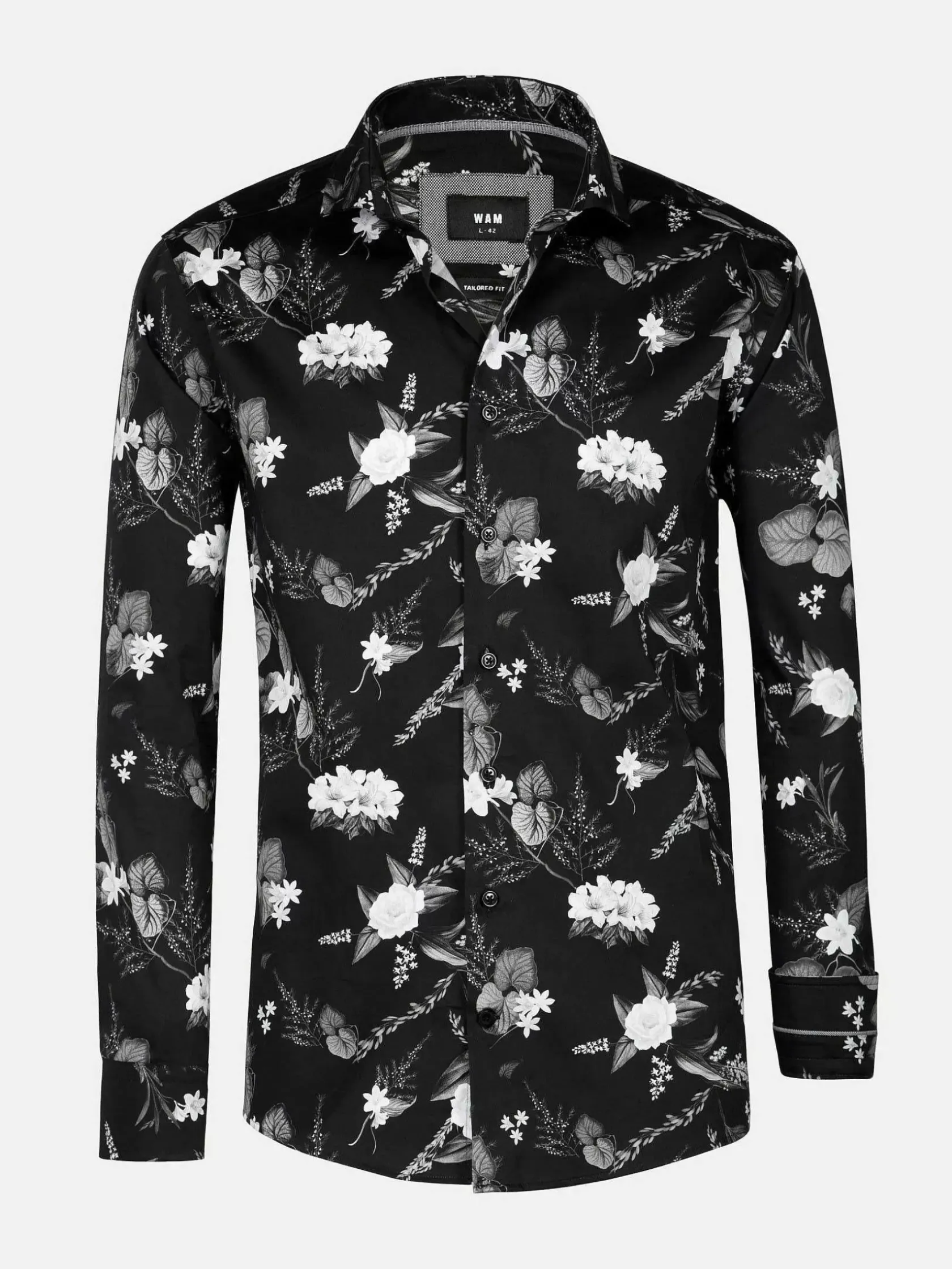 Wam Denim Overhemd Lange Mouwen|Astoria Floral Black Overhemd Lange Mouw