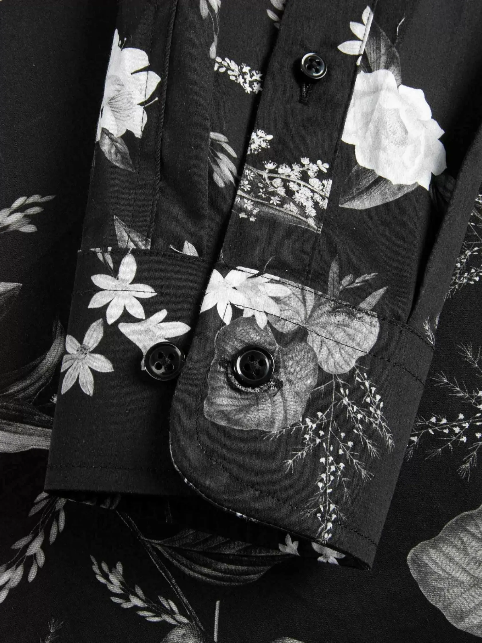 Wam Denim Overhemd Lange Mouwen|Astoria Floral Black Overhemd Lange Mouw