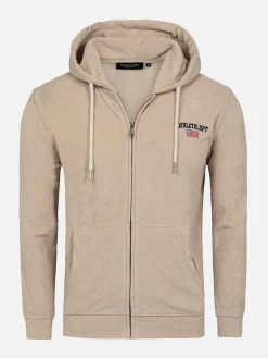 Wam Denim Sweaters|Avery Full Zipped Beige Hoodie Shorts Set