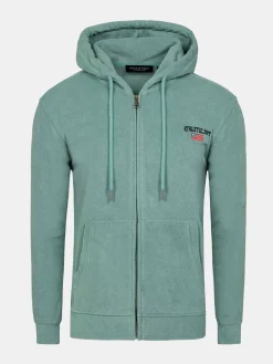 Wam Denim Sweaters|Avery Full Zipped Blue Hoodie Shorts Set