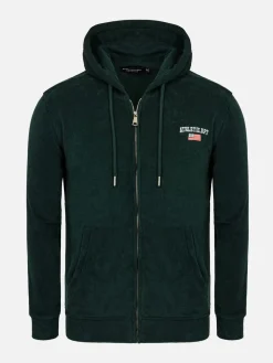 Wam Denim Sweaters|Avery Full Zipped Green Hoodie Shorts Set