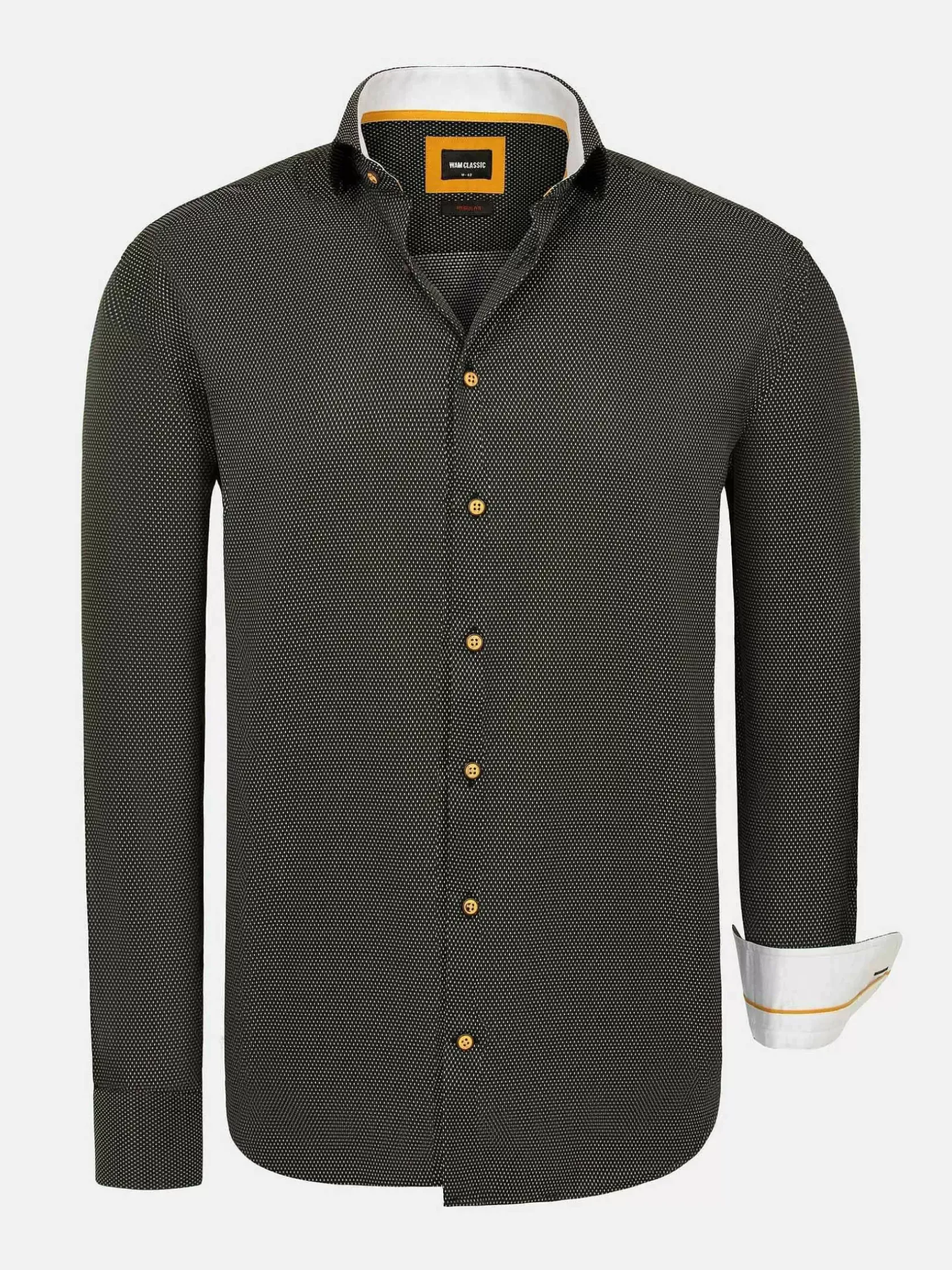 Wam Denim Overhemd Lange Mouwen|Bentley Regular Fit Black Overhemd
