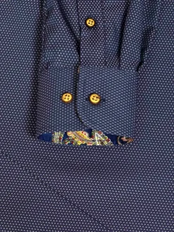 Wam Denim Overhemd Lange Mouwen|Bentley Regular Fit Navy Overhemd