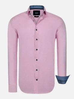 Wam Denim Overhemd Lange Mouwen|Bentley Regular Fit Pink Overhemd