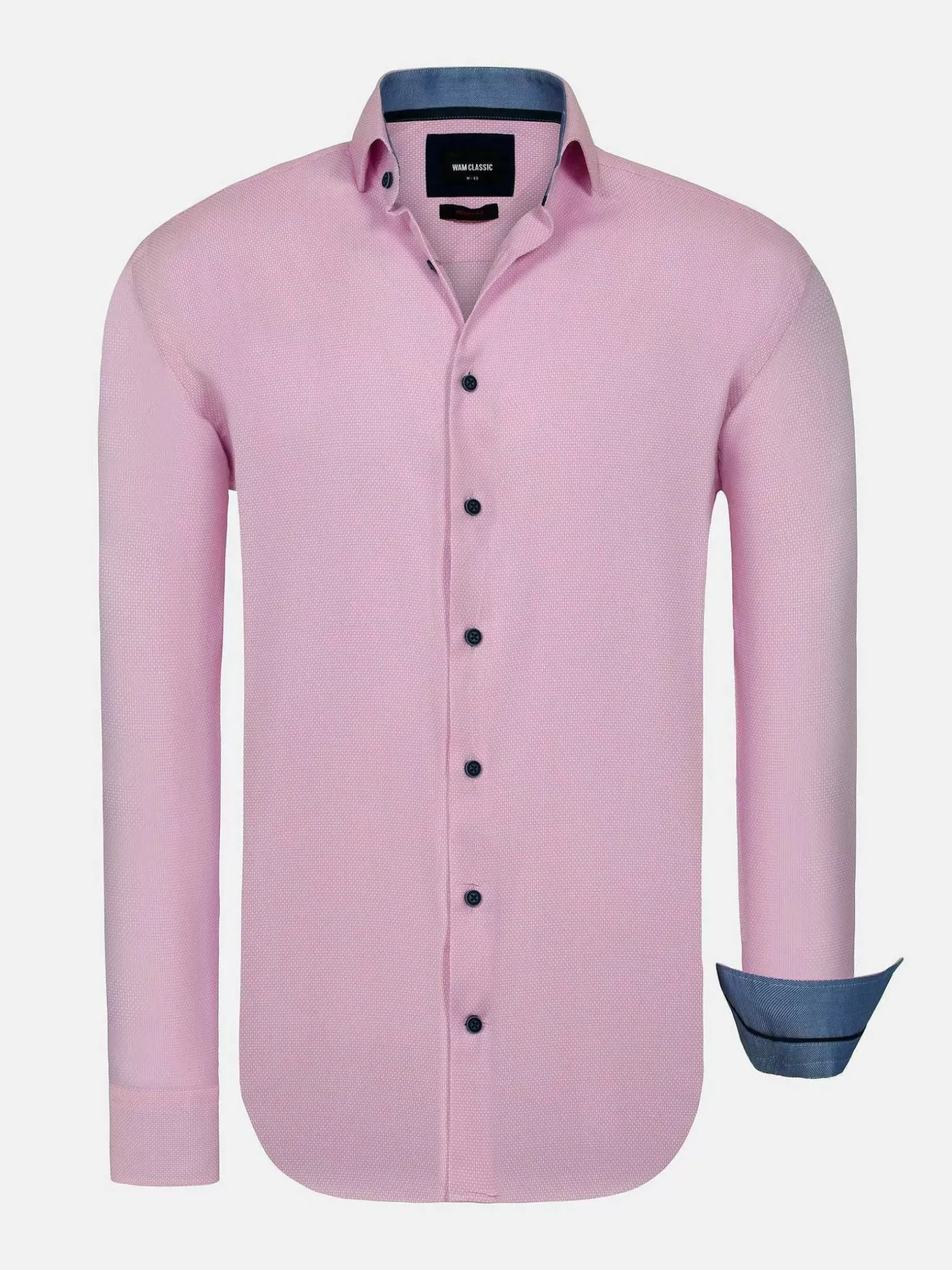 Wam Denim Overhemd Lange Mouwen|Bentley Regular Fit Pink Overhemd