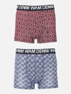 Wam Denim Boxershorts|Boxer 73006 Mabou Grey Dark Red