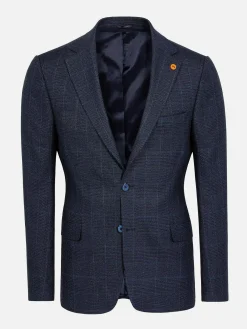 Wam Denim Colberts|Branco Micro Patterned Navy Blazer