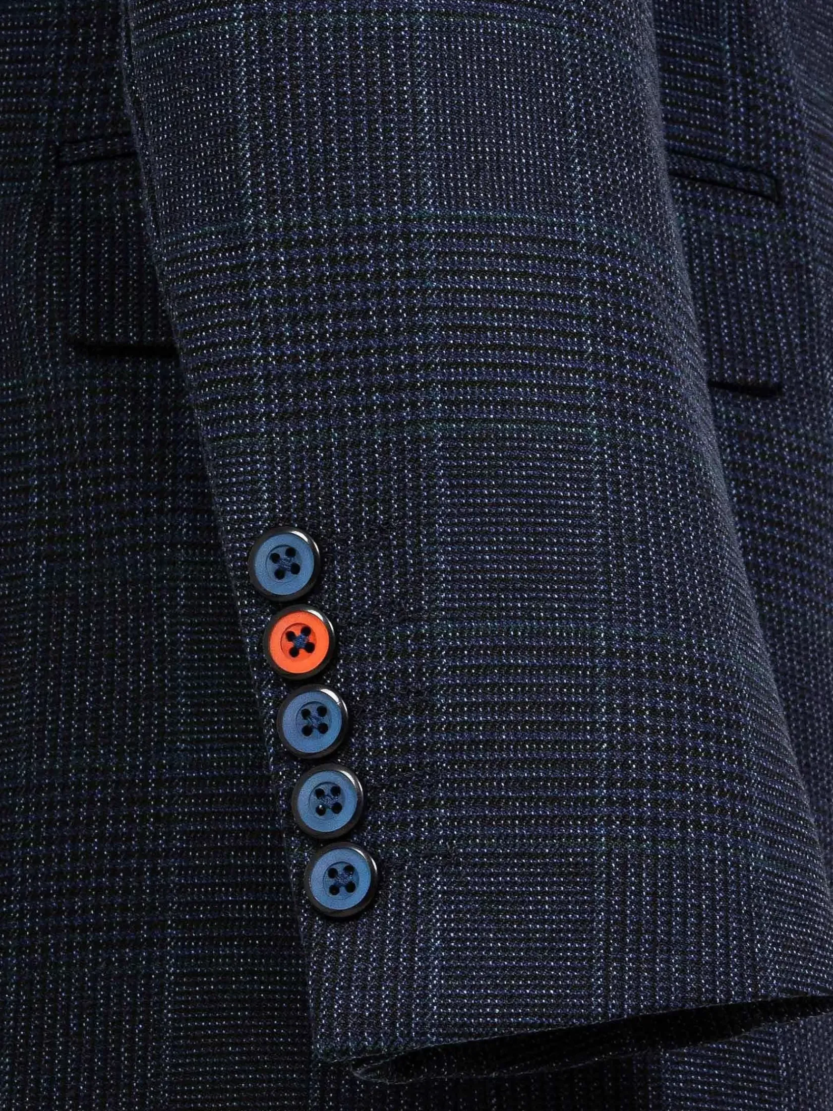 Wam Denim Colberts|Branco Micro Patterned Navy Blazer
