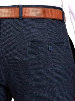 Wam Denim Pantalons|Branco Micro Patterned Navy Pants