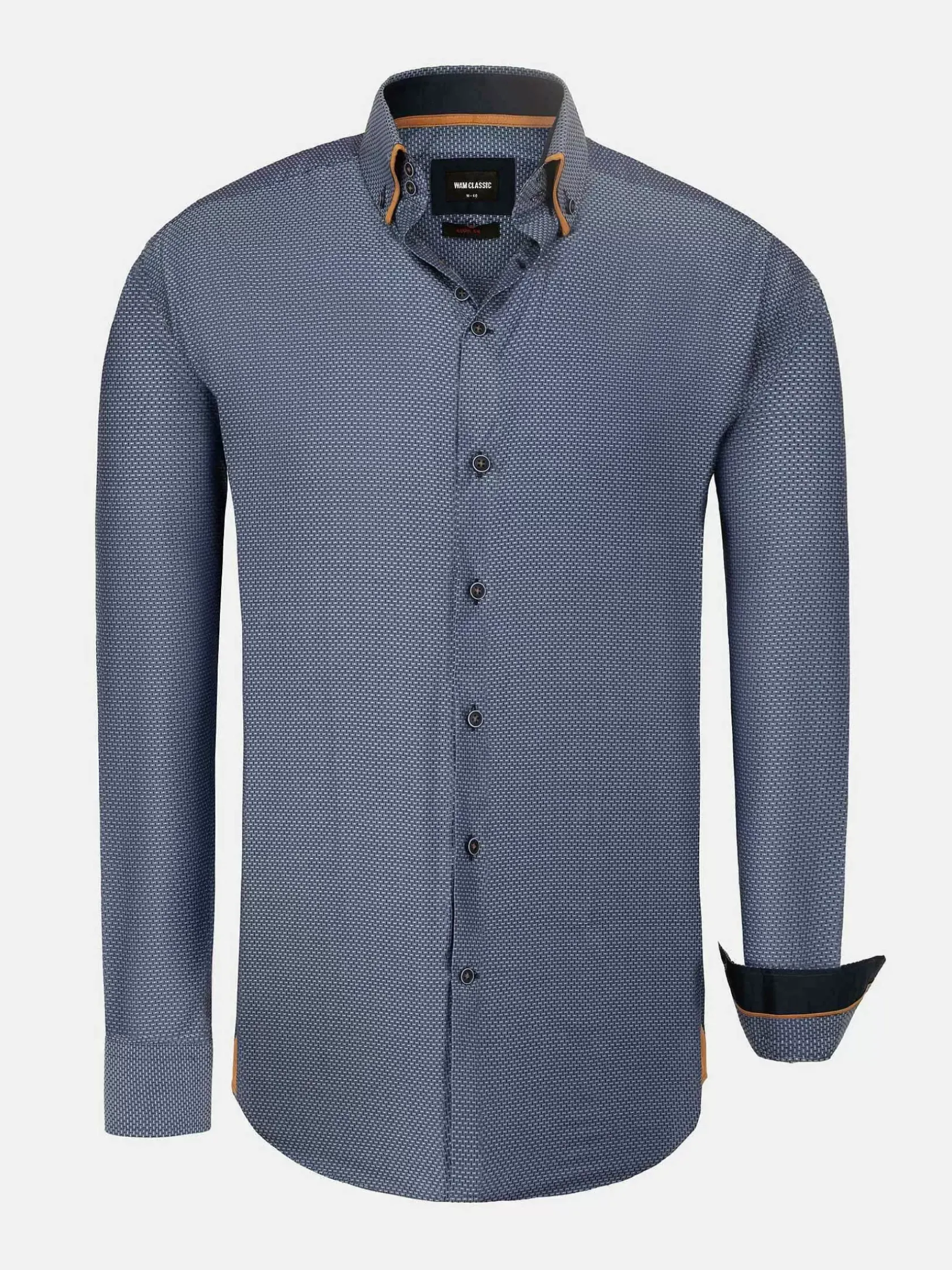 Wam Denim Overhemd Lange Mouwen|Braxton Regular Fit Light Navy Overhemd