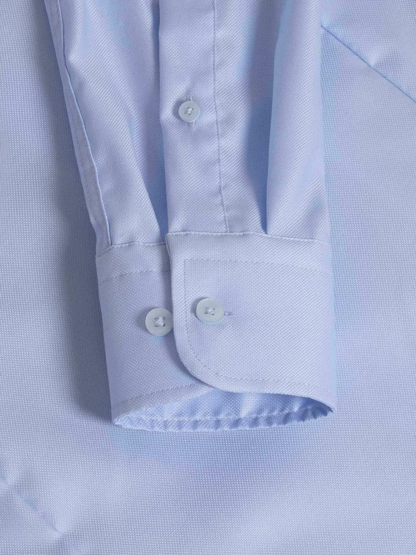 Wam Denim Overhemd Lange Mouwen|Burgos Solid Blue Overhemd Longe Mouw