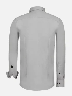 Wam Denim Overhemd Lange Mouwen|Caesar Light Grey Shirt Caesar Light Grey Overhemd