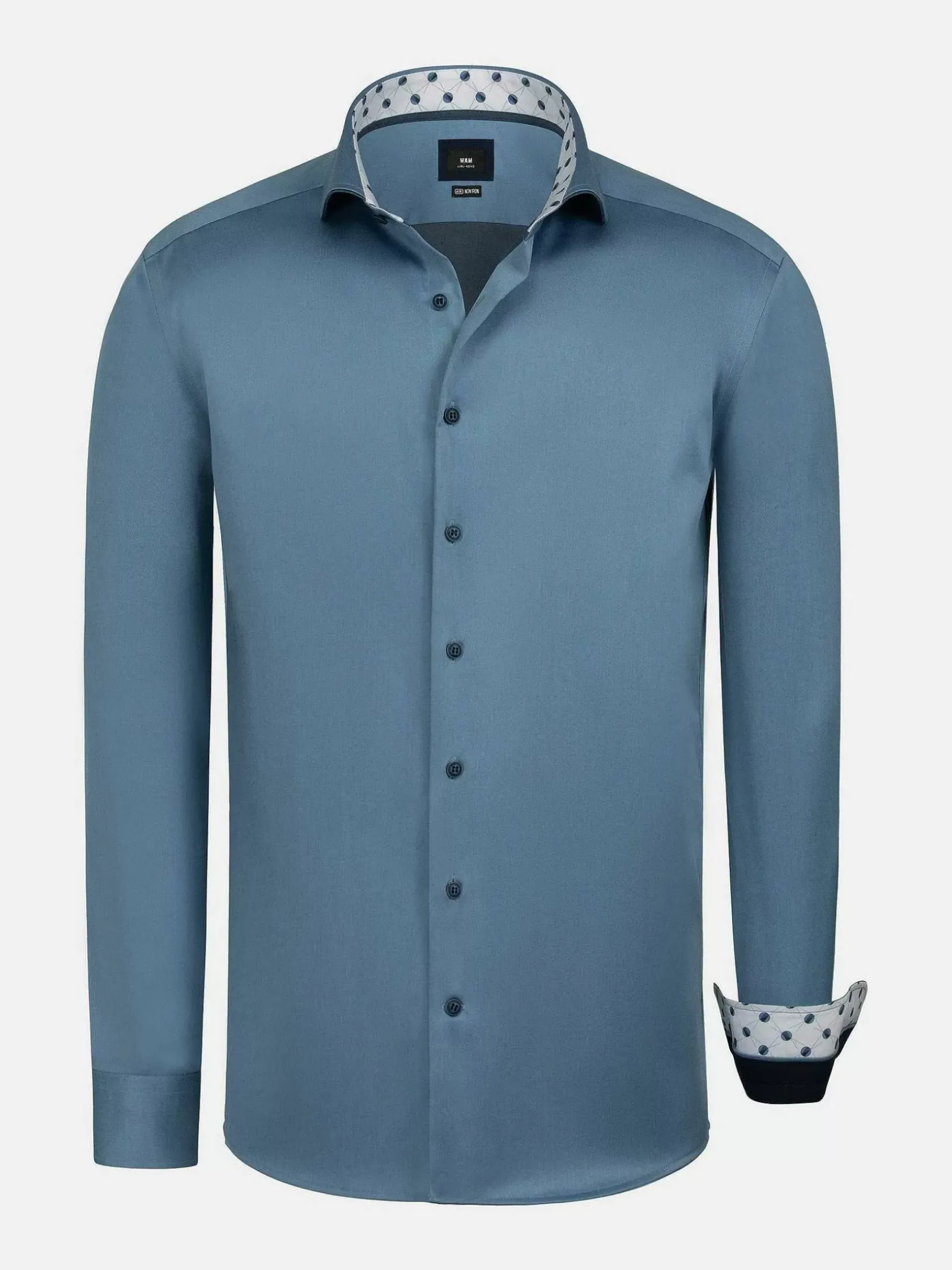 Wam Denim Overhemd Lange Mouwen|Caesar Light Indigo Overhemd