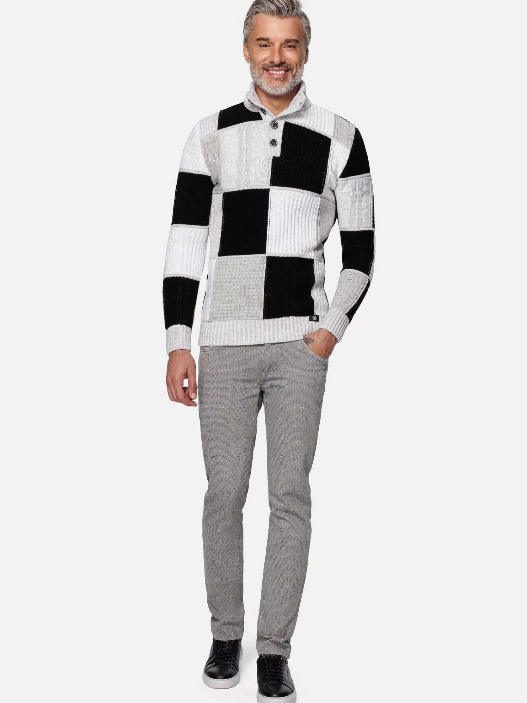 Wam Denim Truien|Cambridge Pattern Black White Truien
