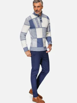 Wam Denim Truien|Cambridge Pattern Blue White Truien