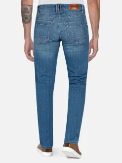 Wam Denim Jeans|Carinal Mini Check Slim Fit Navy Jeans