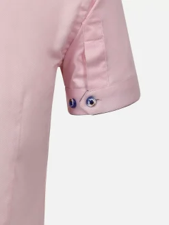 Wam Denim Overhemd Korte Mouwen|Cassiues Tailored Fit Pink Overhemd