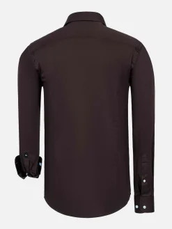 Wam Denim Overhemd Lange Mouwen|Catalina Brown Solid Overhemd Lange Mouw
