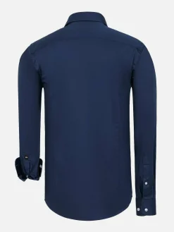 Wam Denim Overhemd Lange Mouwen|Catalina Navy Solid Overhemd Lange Mouw