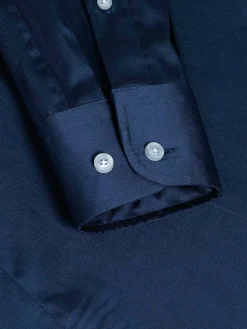 Wam Denim Overhemd Lange Mouwen|Catalina Navy Solid Overhemd Lange Mouw