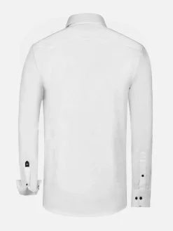 Wam Denim Overhemd Lange Mouwen|Celestial Tailored Fit White Overhemd Lange Mouw