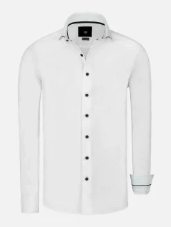 Wam Denim Overhemd Lange Mouwen|Celestial Tailored Fit White Overhemd Lange Mouw
