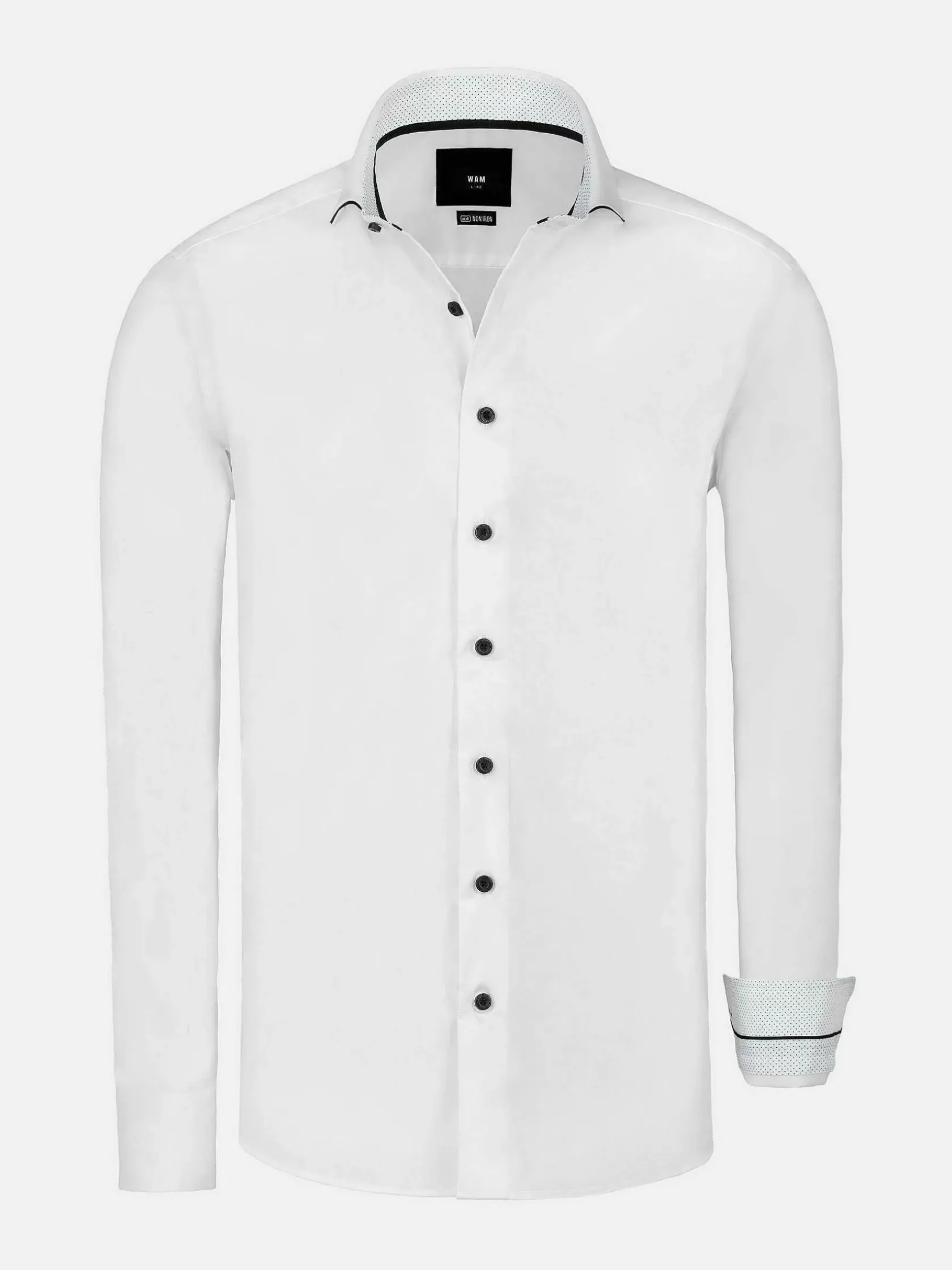 Wam Denim Overhemd Lange Mouwen|Celestial Tailored Fit White Overhemd Lange Mouw