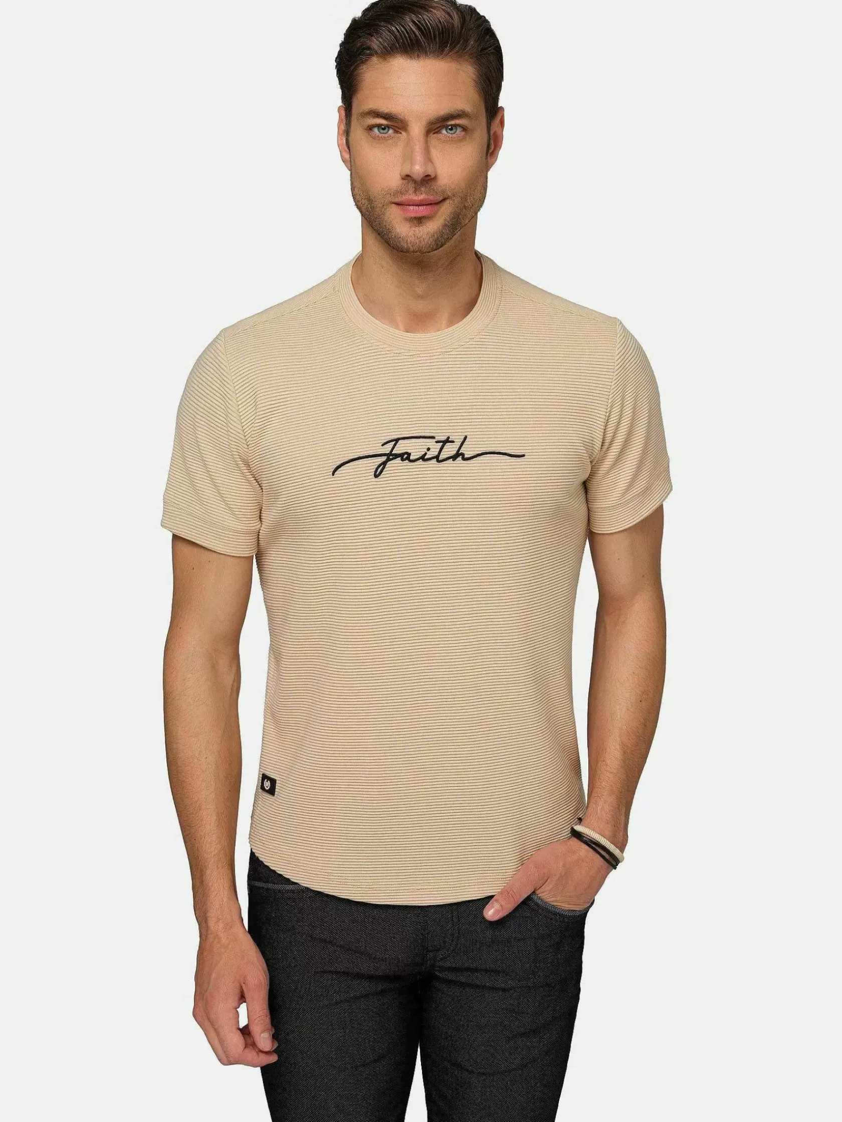 Wam Denim T-Shirts|Dambas Signature Crew Neck T-Shirt Beige