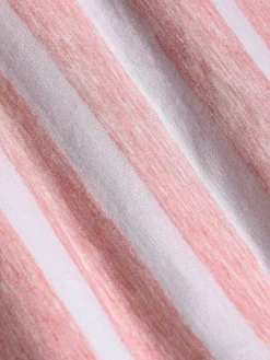 Wam Denim T-Shirts|Doenga Striped V-Neck Pink T-Shirt