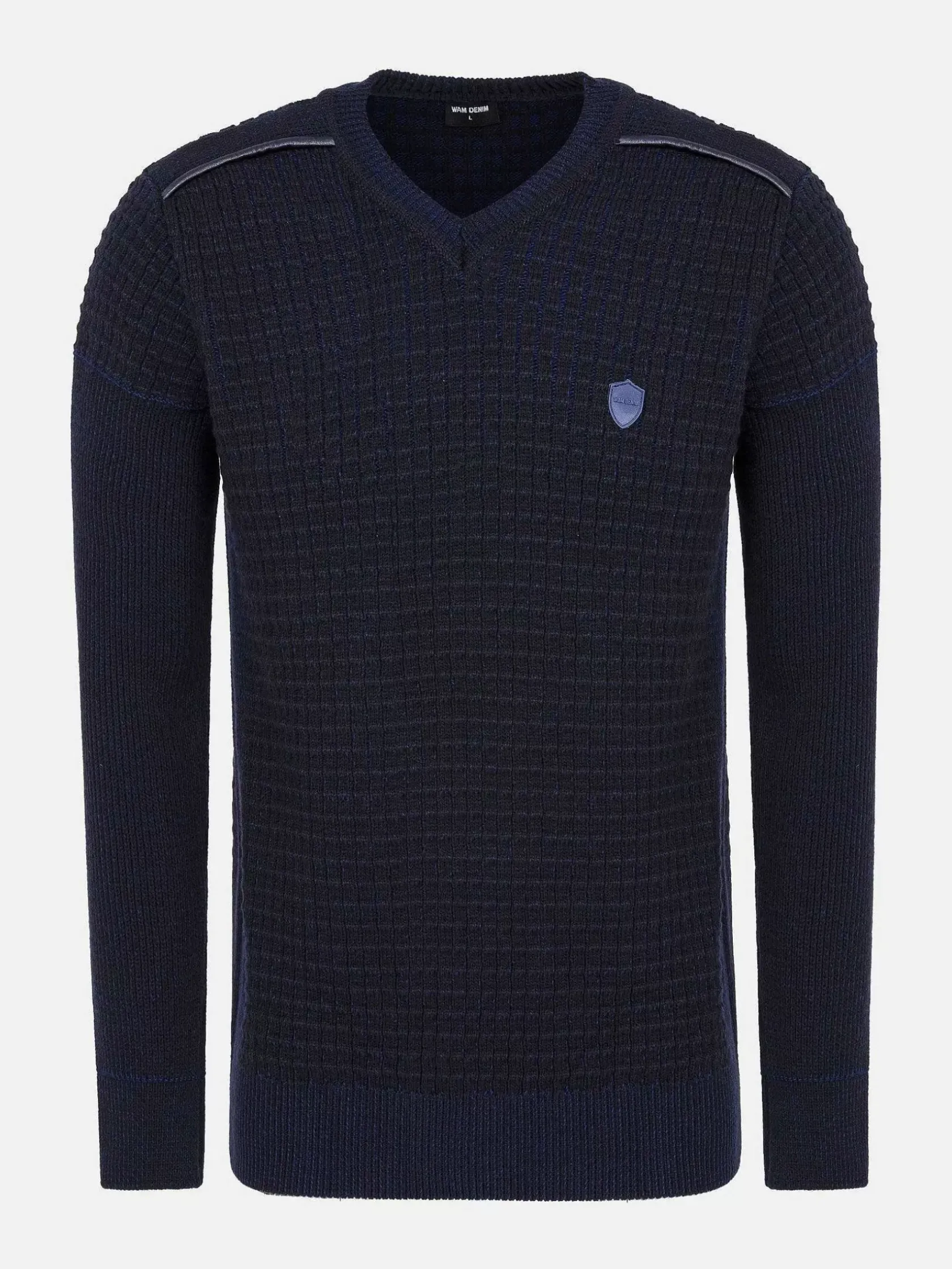 Wam Denim Truien|Dover Slim Fit V-Neck Navy Truien