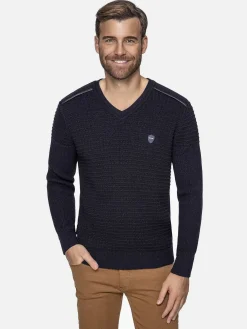 Wam Denim Truien|Dover Slim Fit V-Neck Navy Truien
