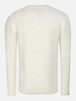 Wam Denim Truien|Dover Slim Fit V-Neck Off-White Truien